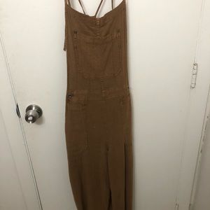 Free People Tan Overalls